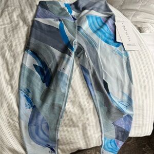 Athleta Elation 7/8 Tight Leggings in Blue and Gray